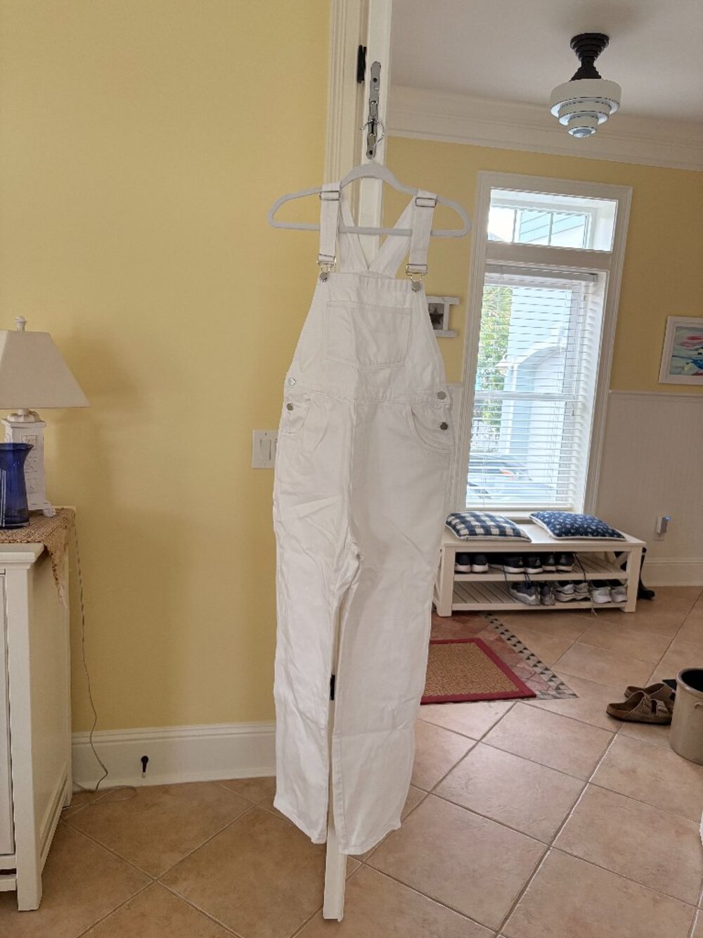 weworewhat white denim overalls (m)
